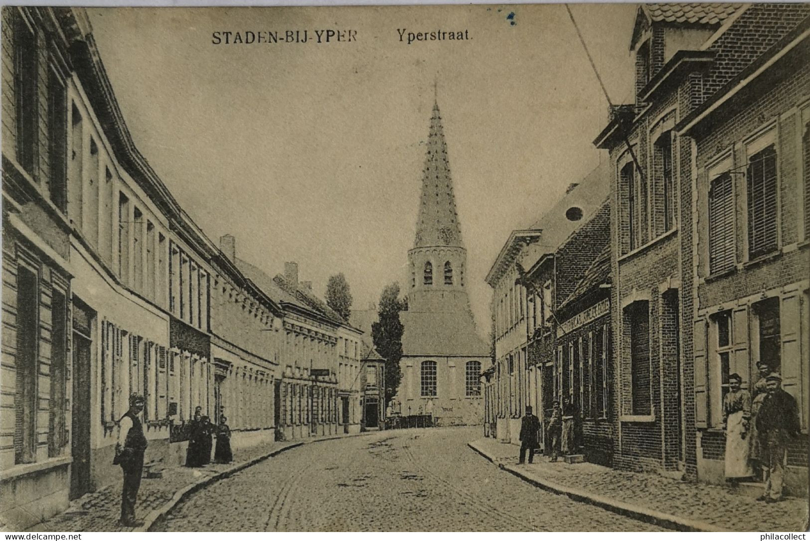 Staden Bij Yper // Yperstraat (Veel Volk) Feldpost 1917 - Staden