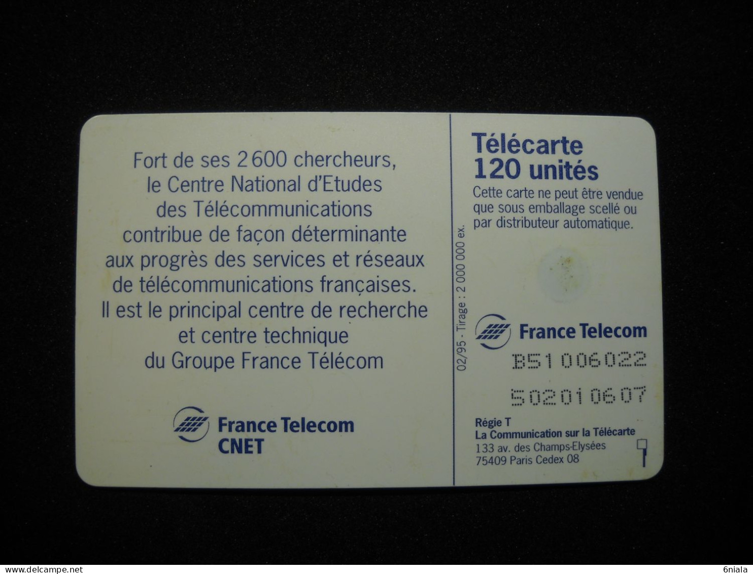 7701 Télécarte Collection  1995  LE CINQUANTENAIRE DU CNET 120 U    ( 2.scans)  Carte Téléphonique - Telekom-Betreiber