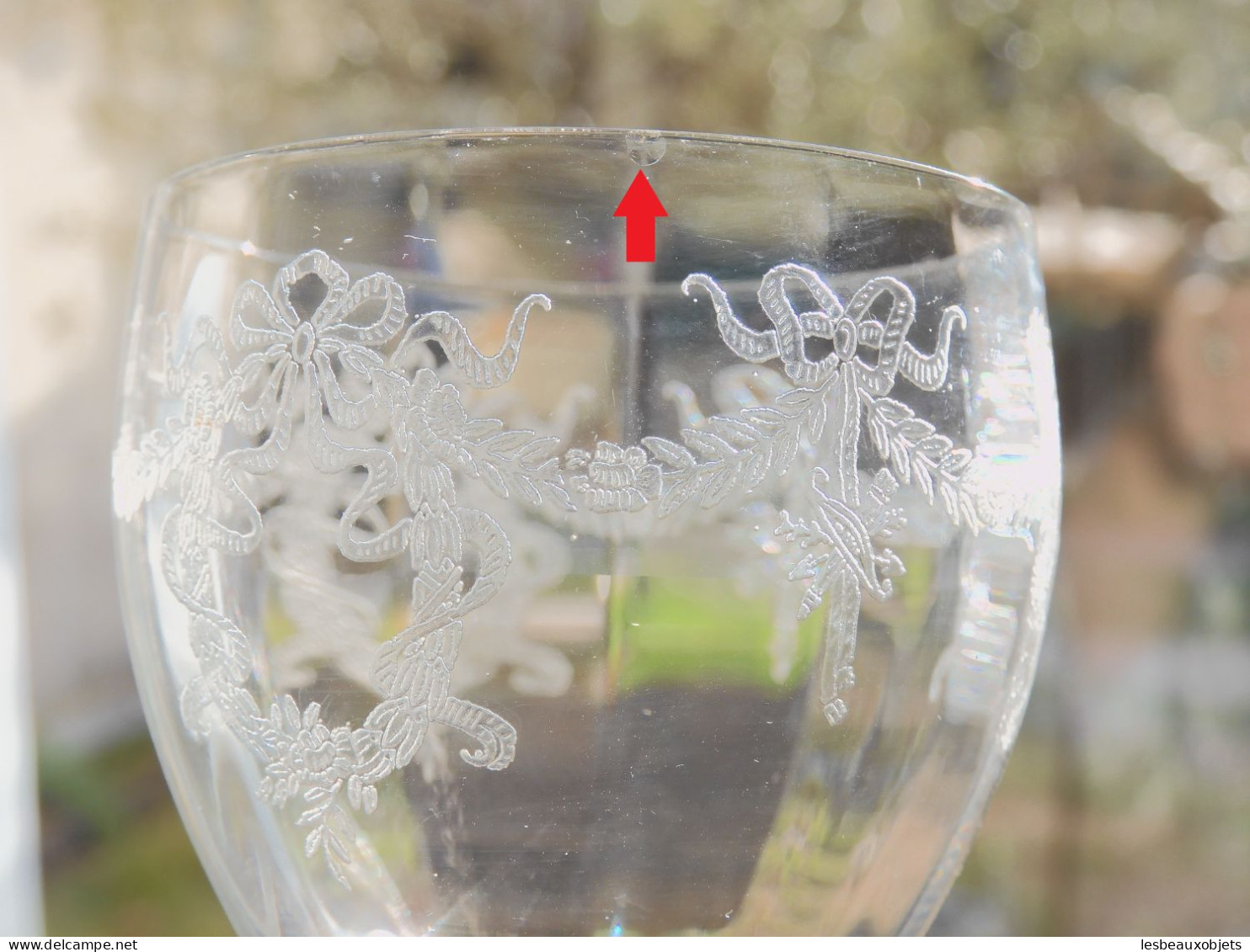 -8 VERRES CRISTAL Gravé SAINT LOUIS BARTHOLDI XIXe Table Vitrine Collection  E - Glass & Crystal