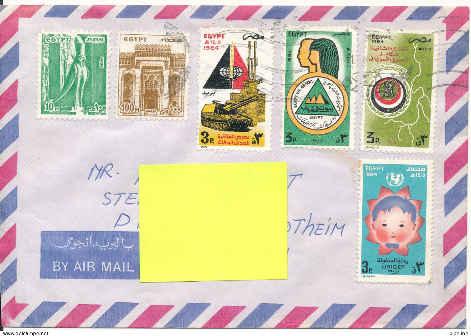 Egypt Air Mail Cover Sent To Germany DDR Topic Stamps - Airmail