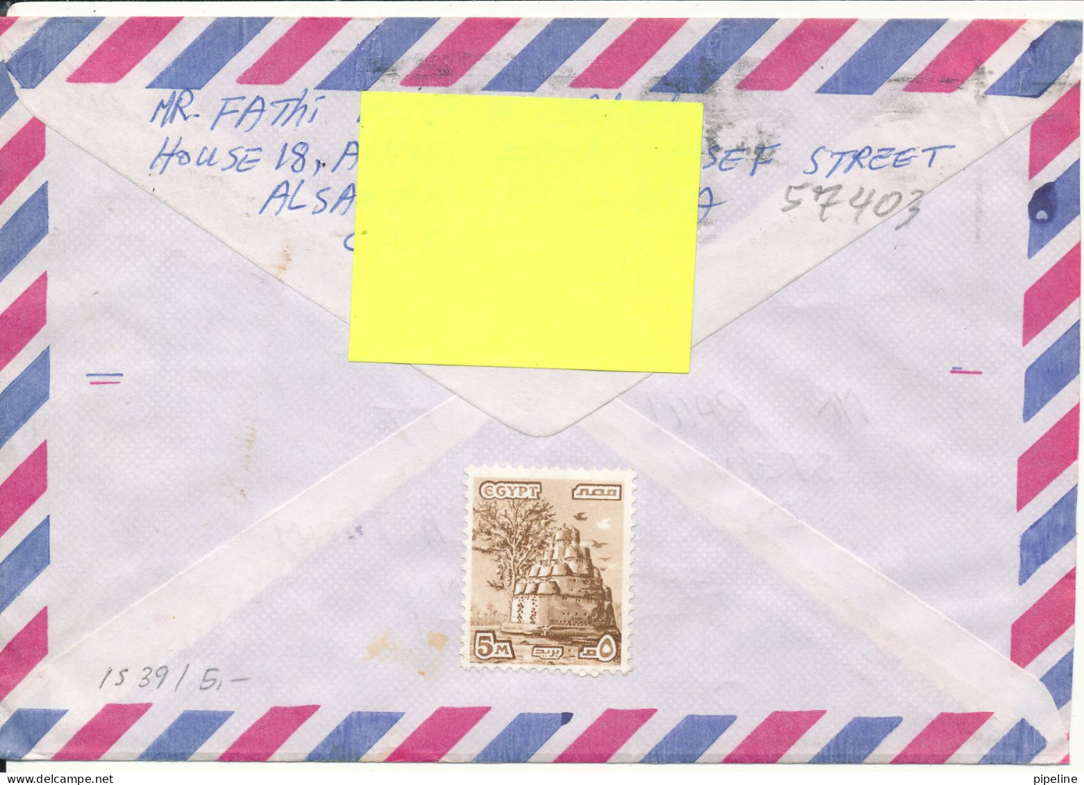 Egypt Air Mail Cover Sent To Germany DDR Topic Stamps - Luftpost