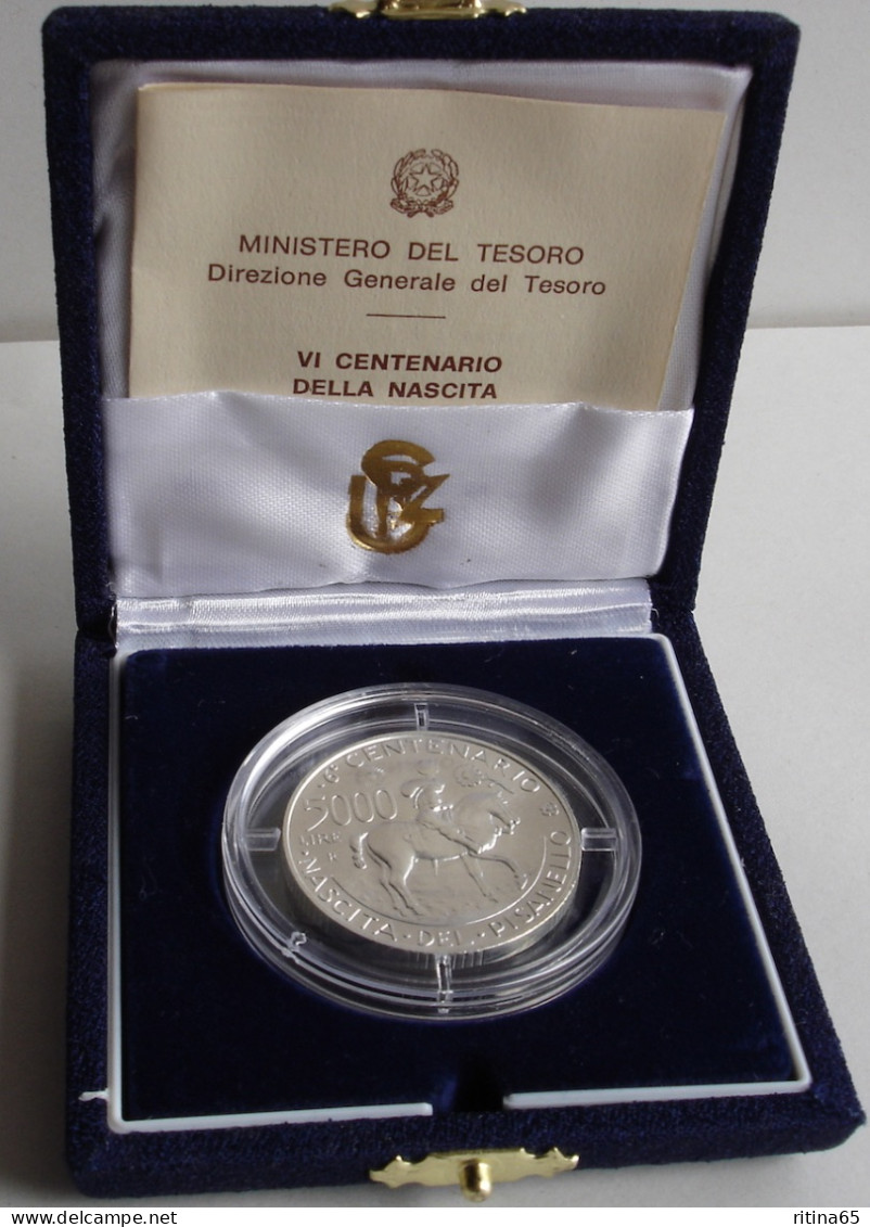 ITALIA 5000 LIRE ARGENTO 1995 ANNIVERSARIO  NASCITA DEL PISANELLO FDC - Mint Sets & Proof Sets