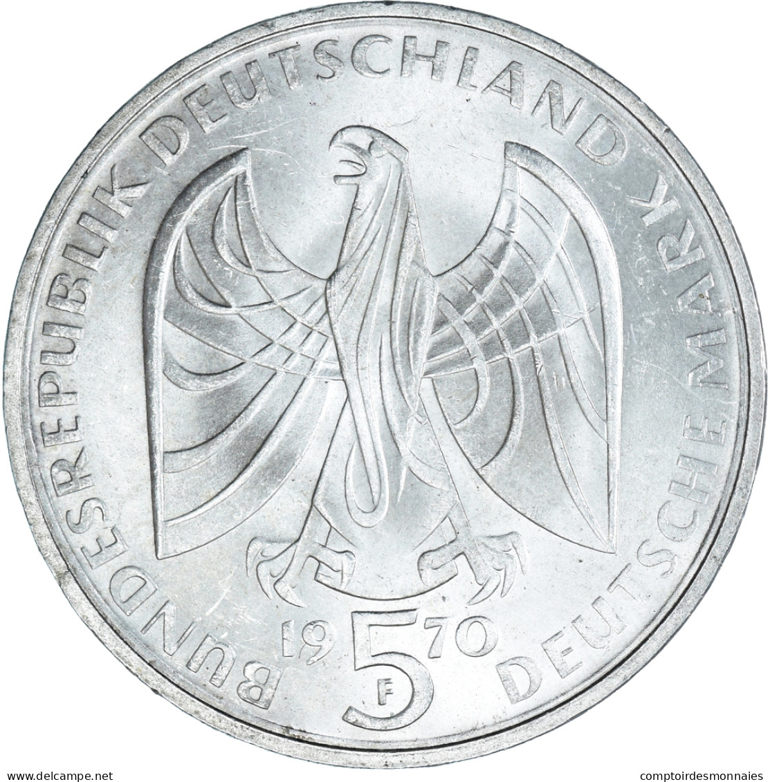 Monnaie, République Fédérale Allemande, 5 Mark, 1970, Stuttgart, Germany - 5 Mark