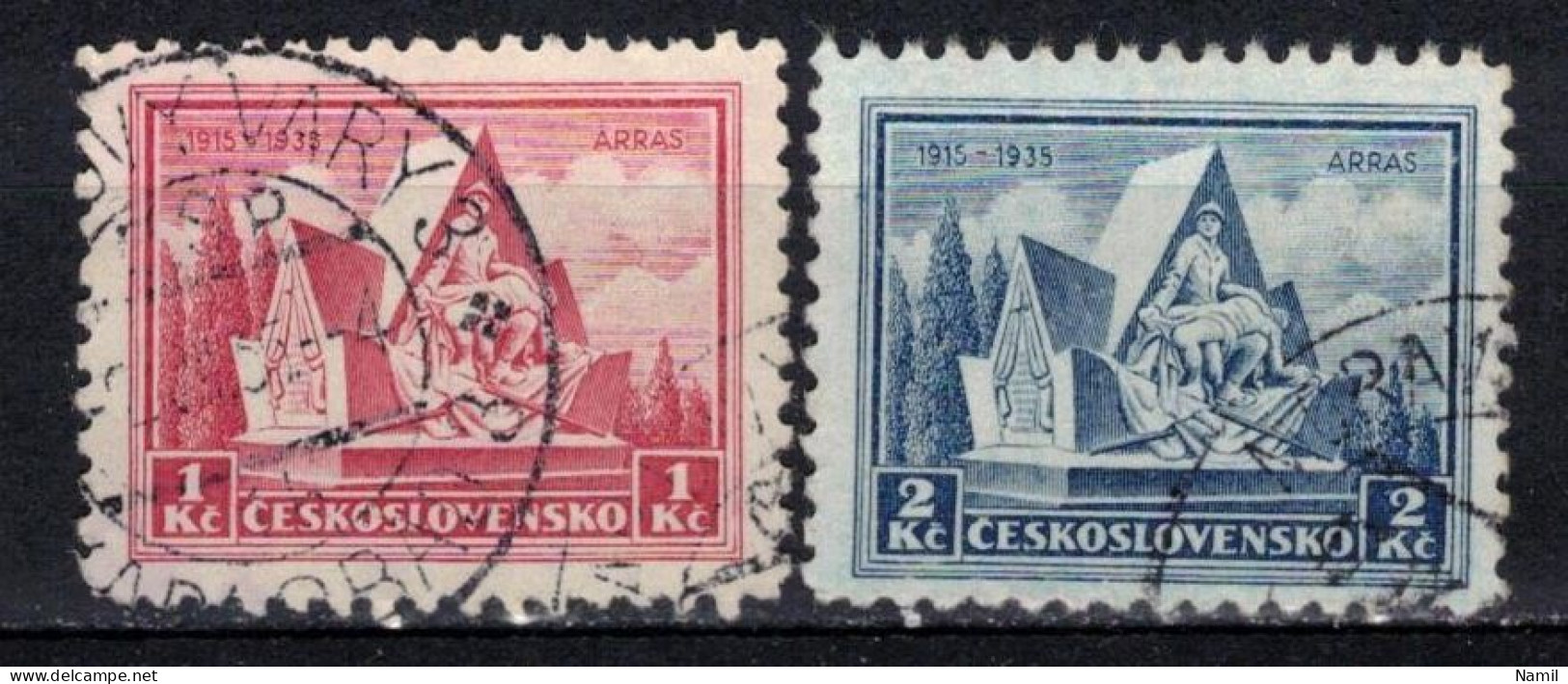 Tchécoslovaquie 1935 Mi 336-7 (Yv 296-7), Obliteré, - Gebraucht