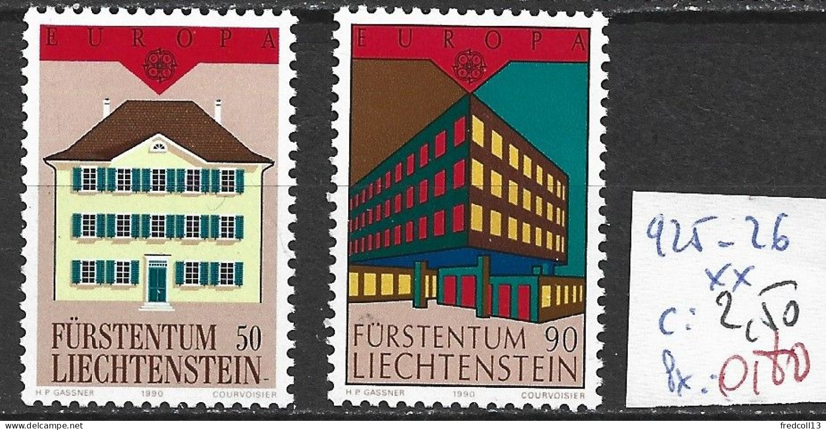 LIECHTENSTEIN 925-26 ** Côte 2.50 € - 1990