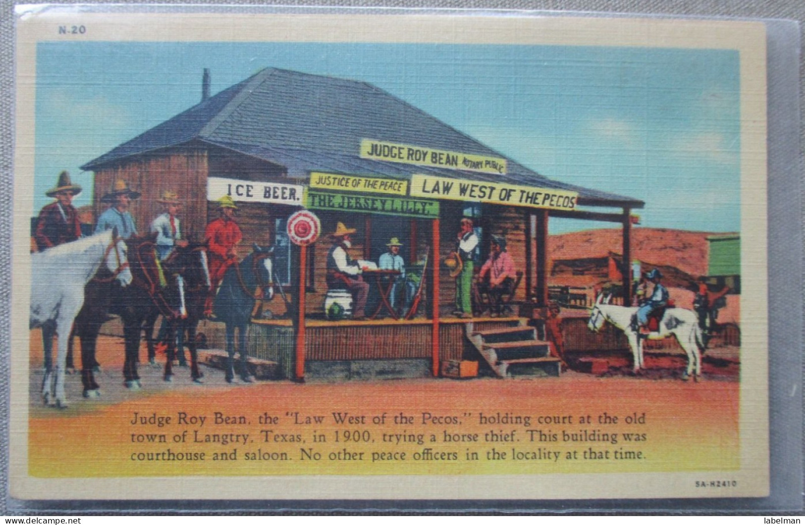 USA UNITED STATES FAR WEST TEXAS LANGTRY LAW WEST OF THE PECOS POSTCARD CARTE POSTALE ANSICHTSKARTE CARTOLINA POSTKARTE - Atlanta