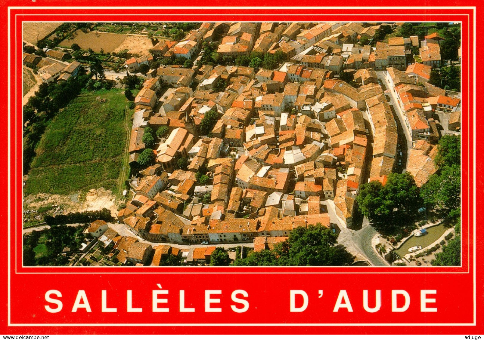 CPM-11- SALLELES D'AUDE - Vue Aérienne Du Coeur De Village - Circulade * SUP** *** - Salleles D'Aude