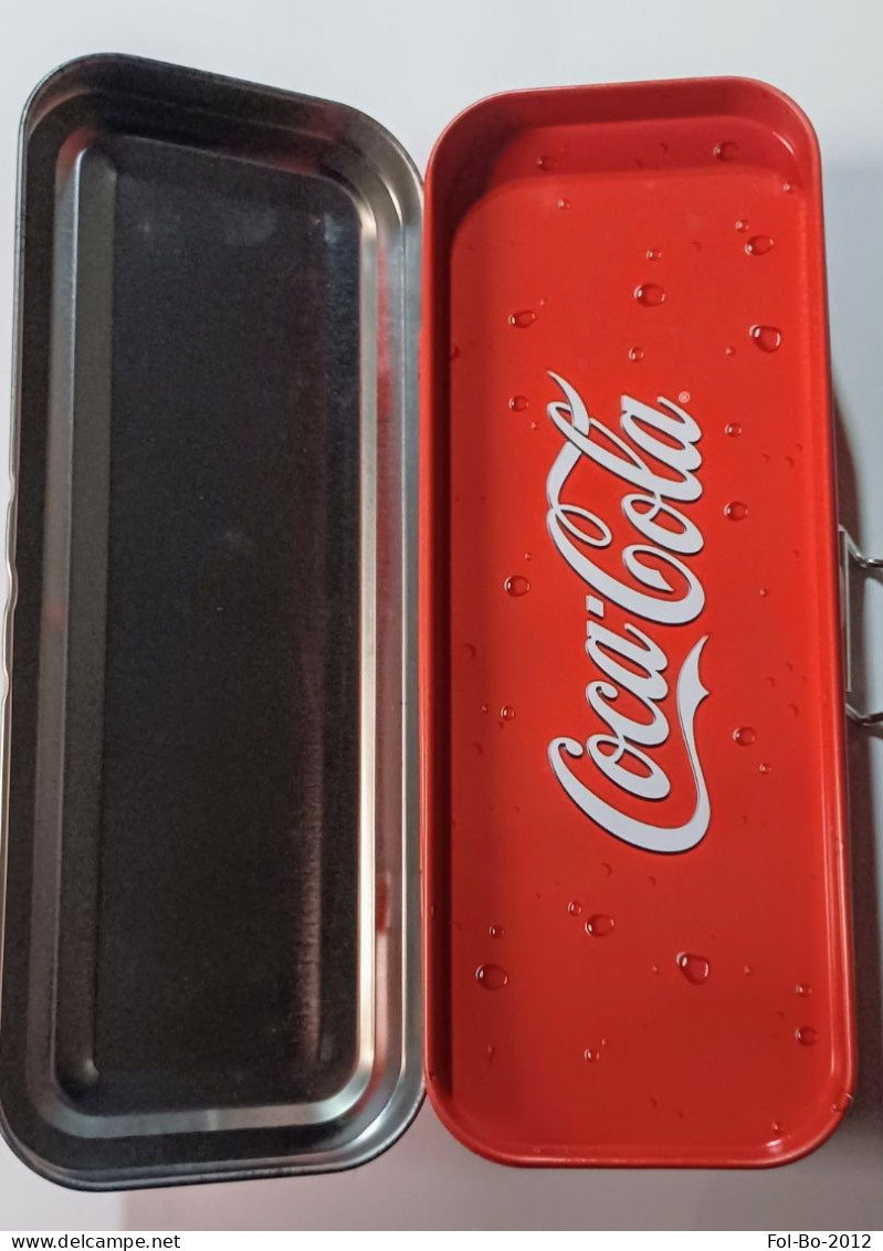 Coca-cola Scatola DI LATTA CON DOPPIO FONDO Porta Matite Penne Astuccio  Lotto 2 - Cannettes
