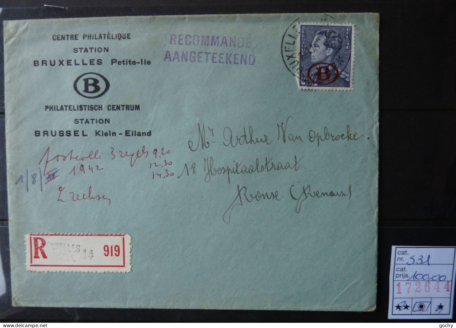 Belgique SERVICE S31 Sur Lettre 1942 Cat : 100,00€ - Storia Postale