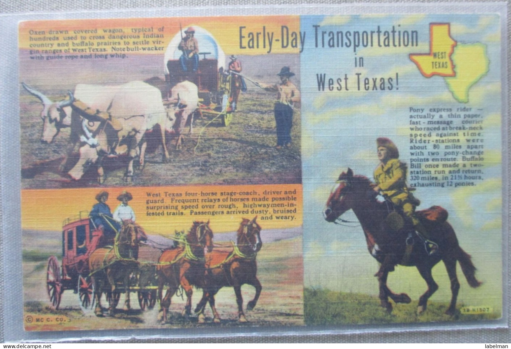 USA UNITED STATES FAR WEST TEXAS STAGE COACH WAGON POSTCARD CARTE POSTALE ANSICHTSKARTE CARTOLINA POSTKARTE - Atlanta