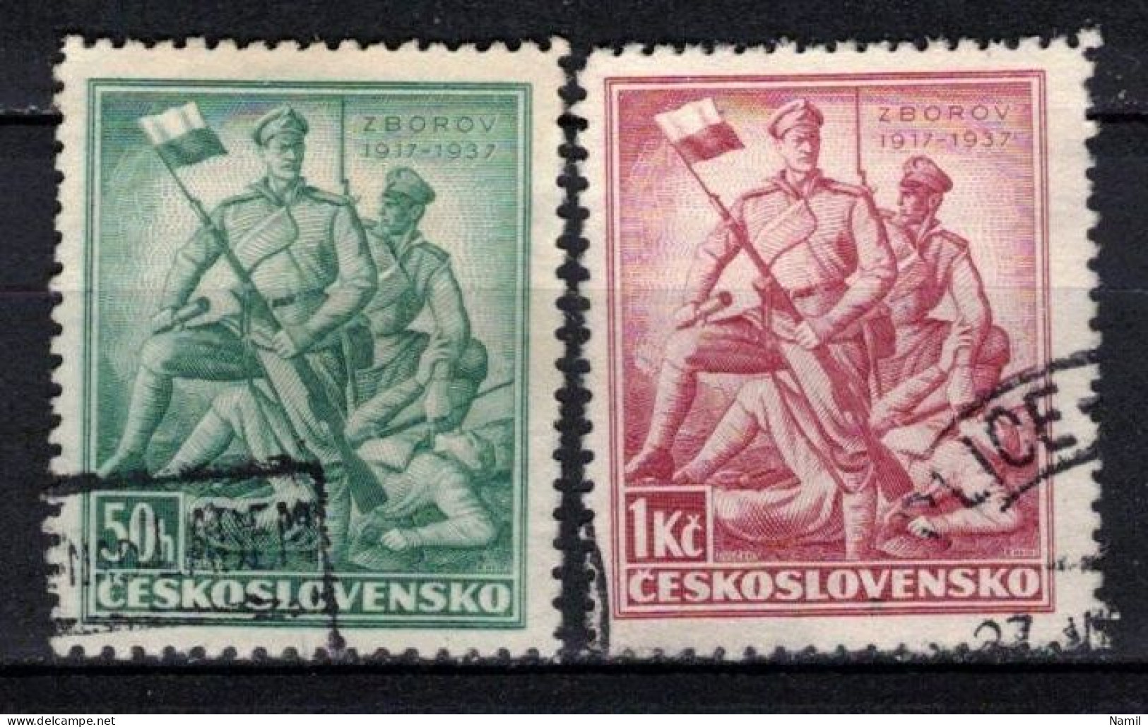 Tchécoslovaquie 1937 Mi 373-4 (Yv 325-6), Obliteré, - Used Stamps