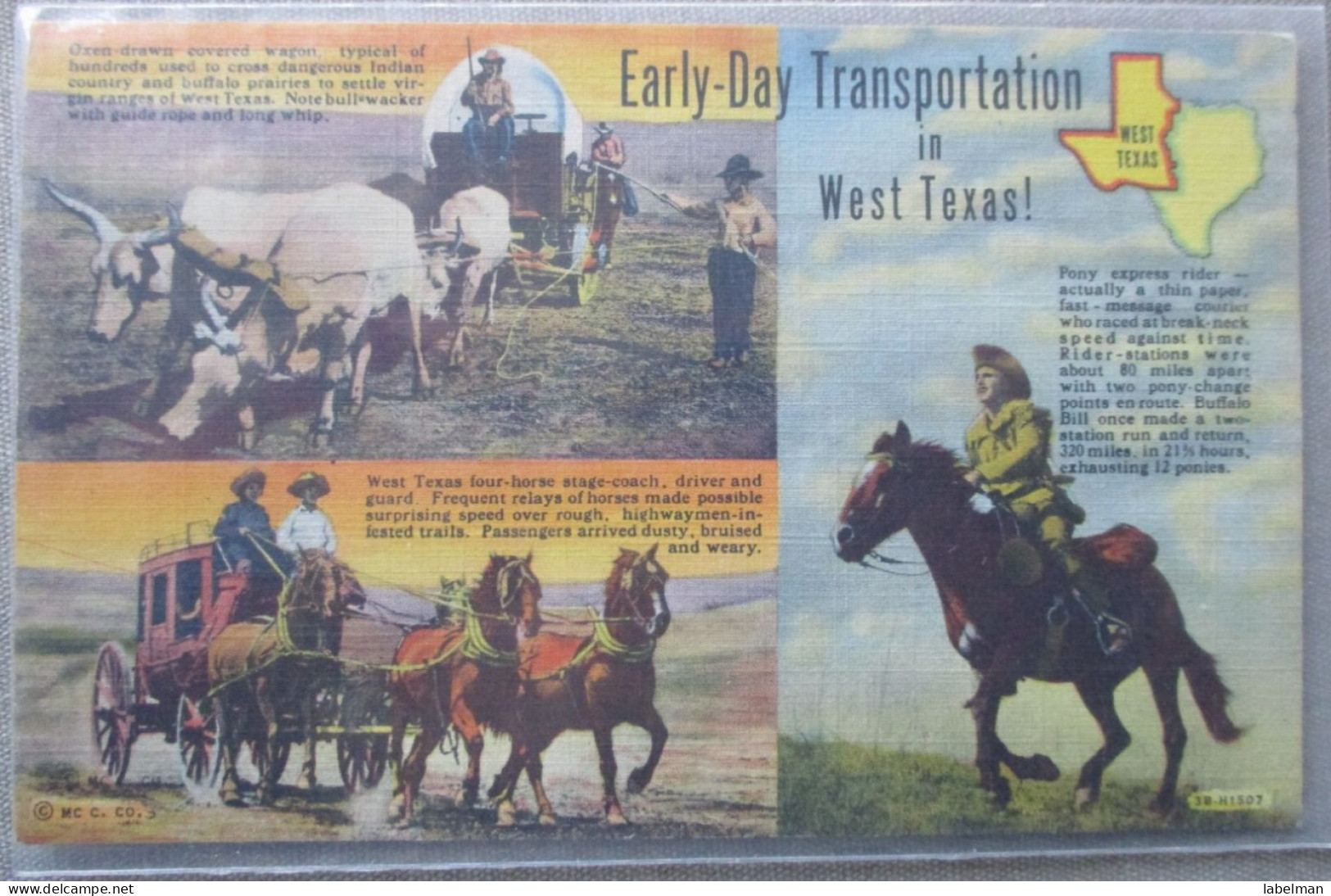 USA UNITED STATES FAR WEST TEXAS STAGE COACH WAGON POSTCARD CARTE POSTALE ANSICHTSKARTE CARTOLINA POSTKARTE - Atlanta