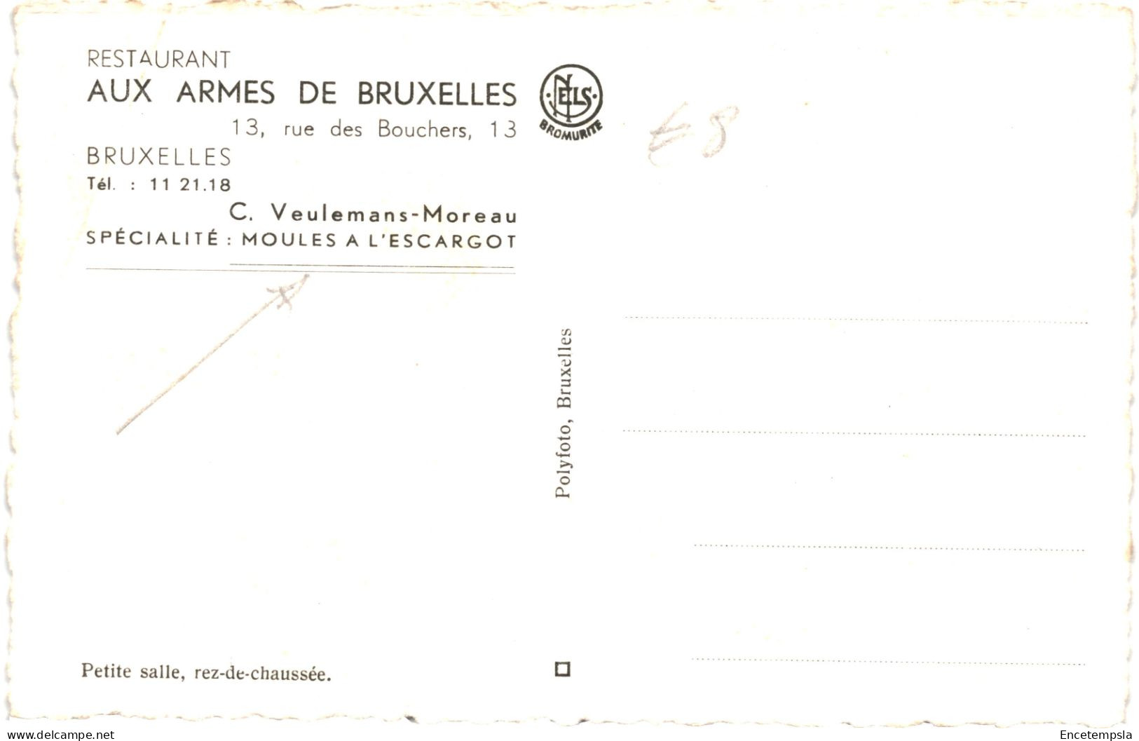 CPA Carte Postale Belgique Bruxelles Aux Armes De Bruxelles Petite Salle   VM77102ok - Cafés, Hotels, Restaurants