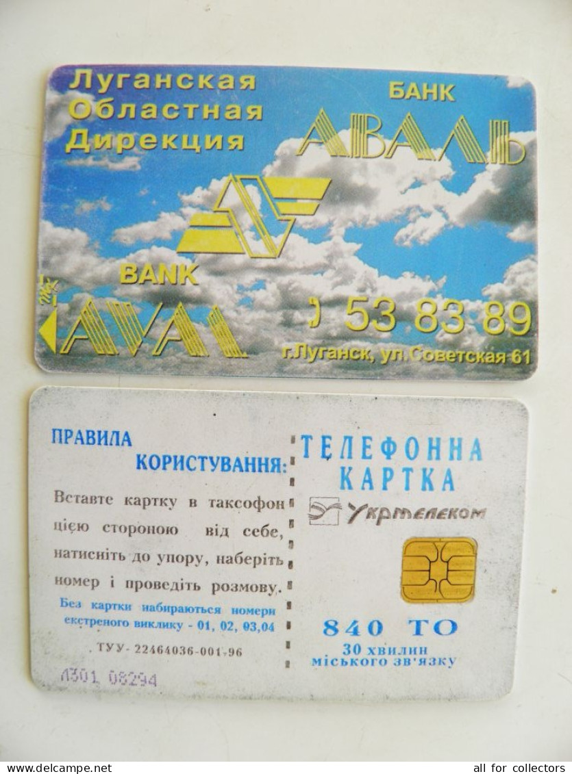 LUGANSK Phonecard Chip Aval Bank 840 Units Prefix Nr. L301 (in Cyrillic) UKRAINE - Oekraïne