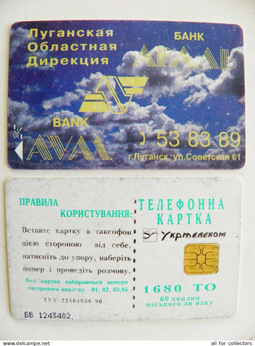 Phonecard Chip Advertising Bank Aval Lugansk 1680 Units Prefix Nr.BV (in Cyrillic) UKRAINE - Ucrania