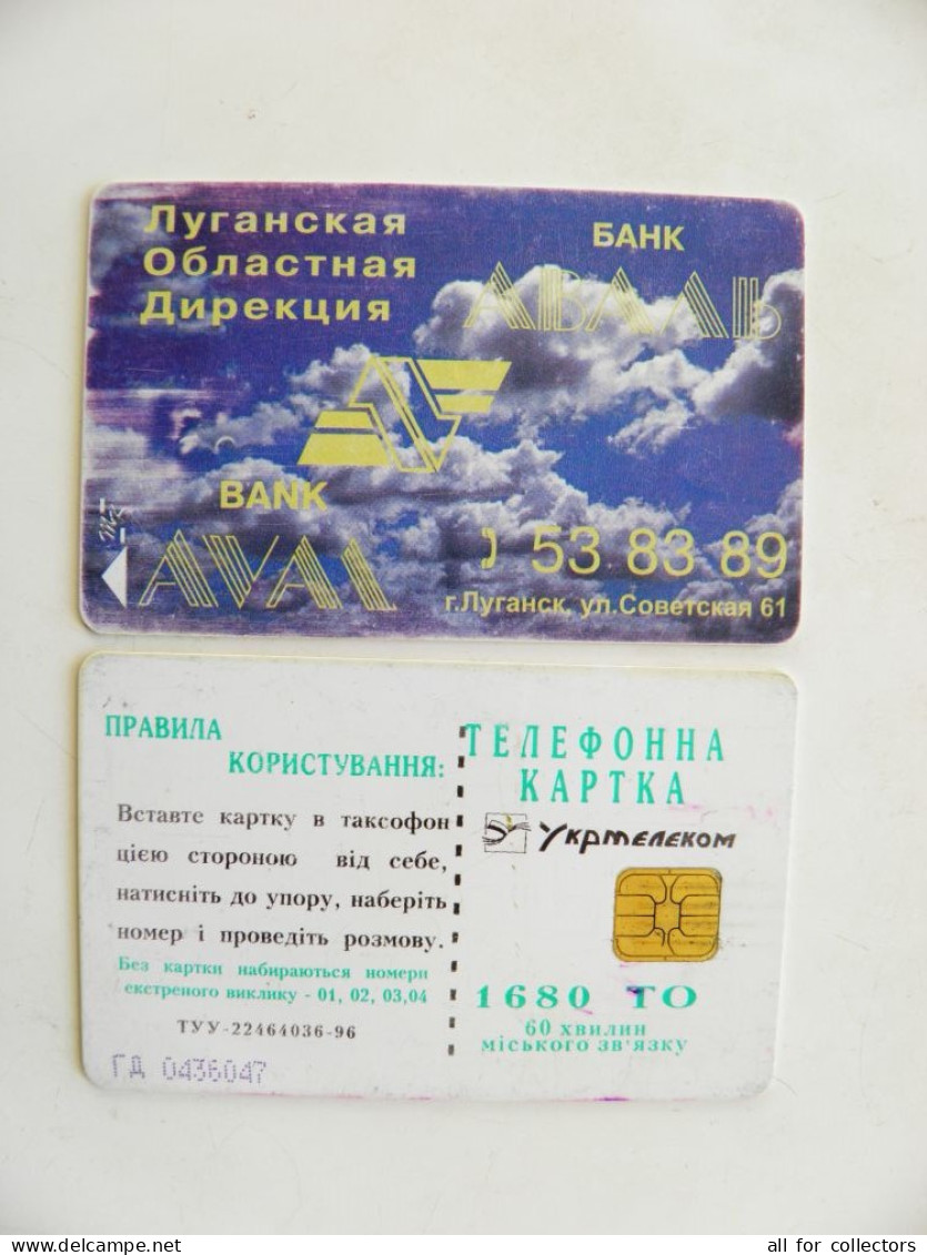 Phonecard Chip Advertising Bank Aval Lugansk 1680 Units Prefix Nr.GD (in Cyrillic) UKRAINE - Oekraïne