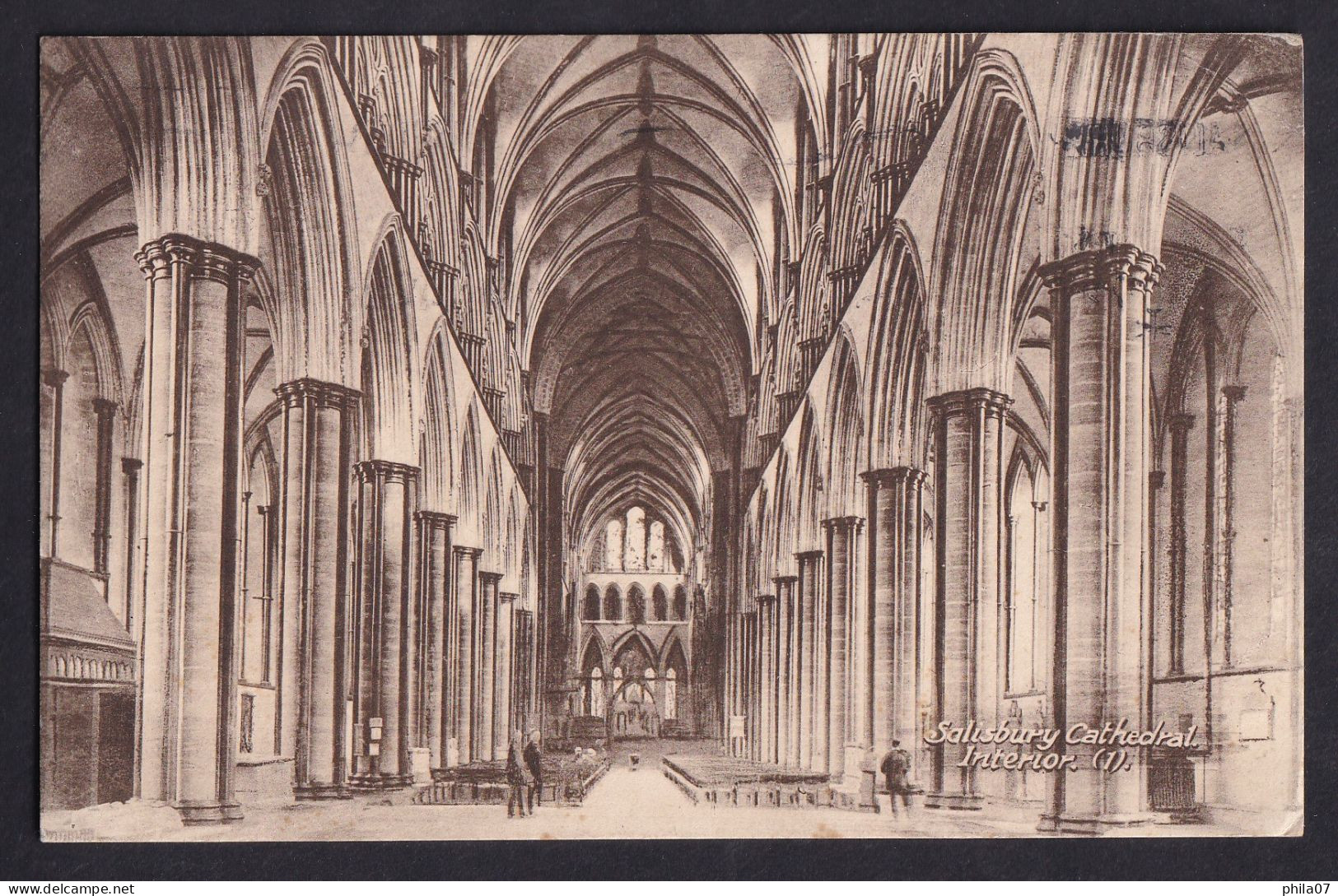 UNITED KINGDOM - Salisbury Cathedral Interlor. / Postcard Circulated, 2 Scans - Salisbury