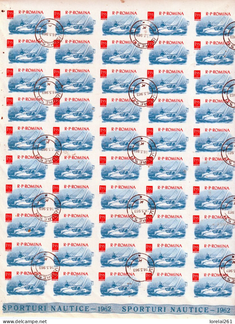 1962 - Sports Nautiques  FULL X 50 NON DANTELE - Full Sheets & Multiples