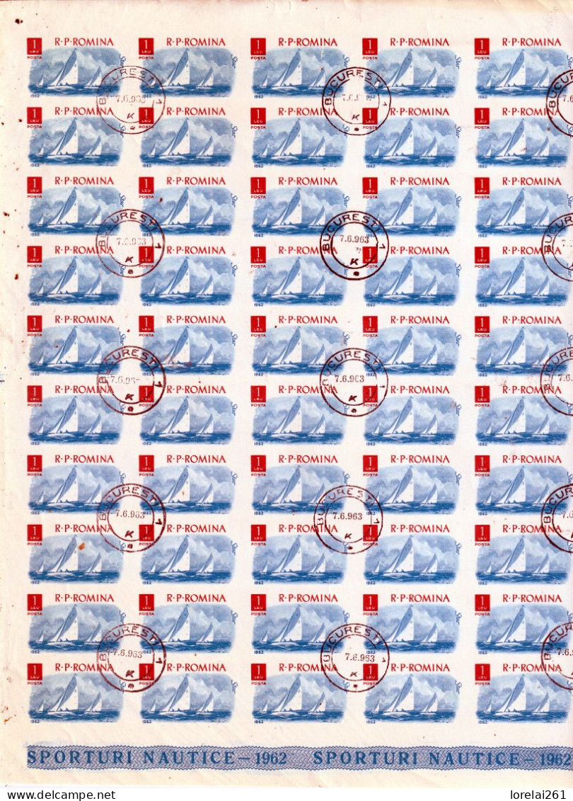 1962 - Sports Nautiques  FULL X 50 NON DANTELE - Full Sheets & Multiples