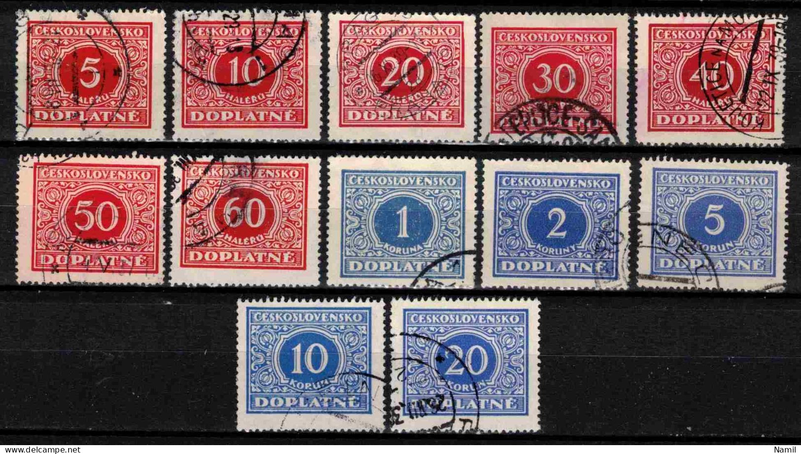 Tchécoslovaquie 1928 Mi P 55-66 (Yv TS 55-66), Obliteré, - Used Stamps