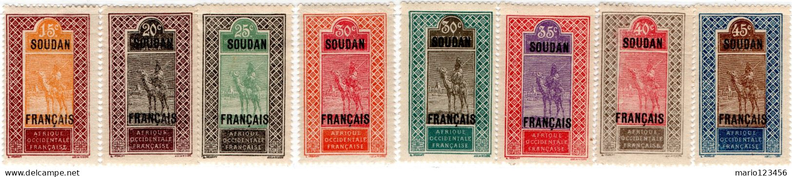 SUDAN FRANCESE, FRENCH SUDAN, MOTIVI LOCALI, 1921-1930, FRANCOBOLLI NUOVI (MLH*) Scott:FR-SU 29-33,35-37 - Neufs