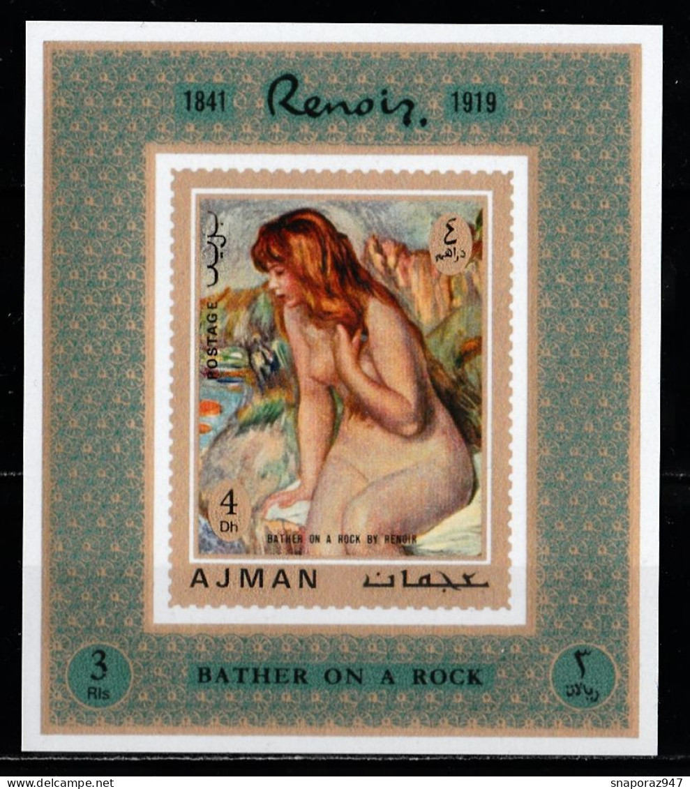 1971 Ajman Renoir Proof De Luxe MNH** Fio241 Excellent Quality - Impressionismo