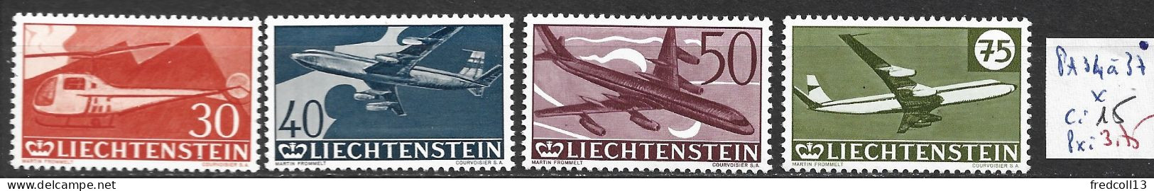 LIECHTENSTEIN PA 34 à 37 * Côte 15 € - Luchtpostzegels