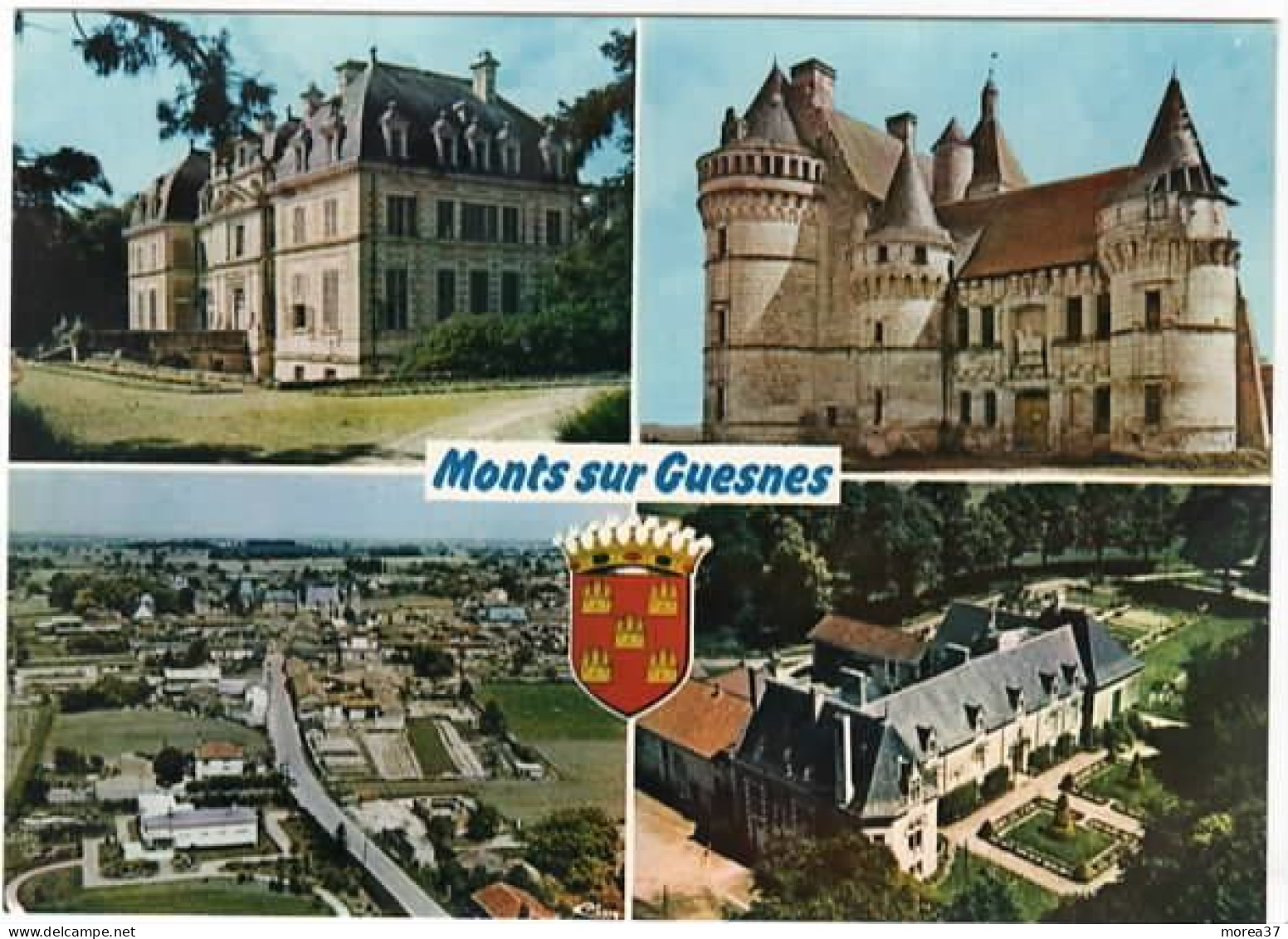 MONTS SUR GUESNES  Multivues  Vue Panoramique Aérienne  Château De La Roche Du Maine - Monts Sur Guesnes