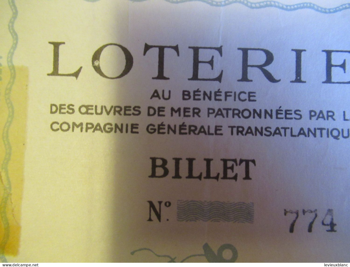 Billet De Loterie/ Au Bénéfice Des Œuvres De Mer/Compagnie Générale Transatlantique/Paquebot "FRANCE" /1972    TCK253 - Eintrittskarten