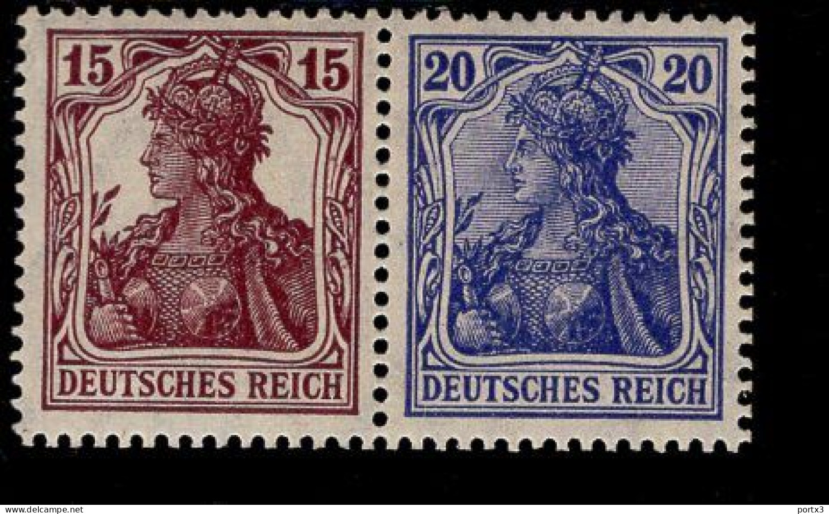 Deutsches Reich W 14 Germania MLH Falz * Mint - Cuadernillos & Se-tenant