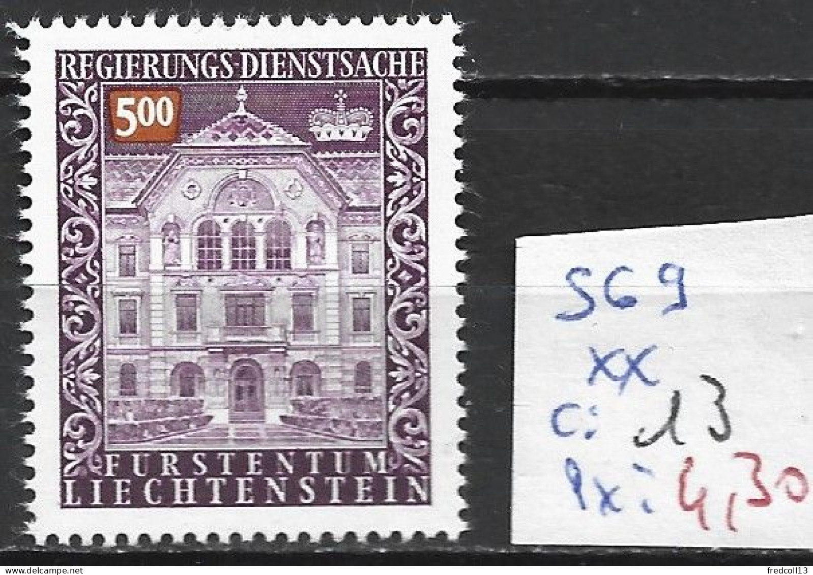 LIECHTENSTEIN SERVICE 69 ** Côte 13 € - Dienstmarken