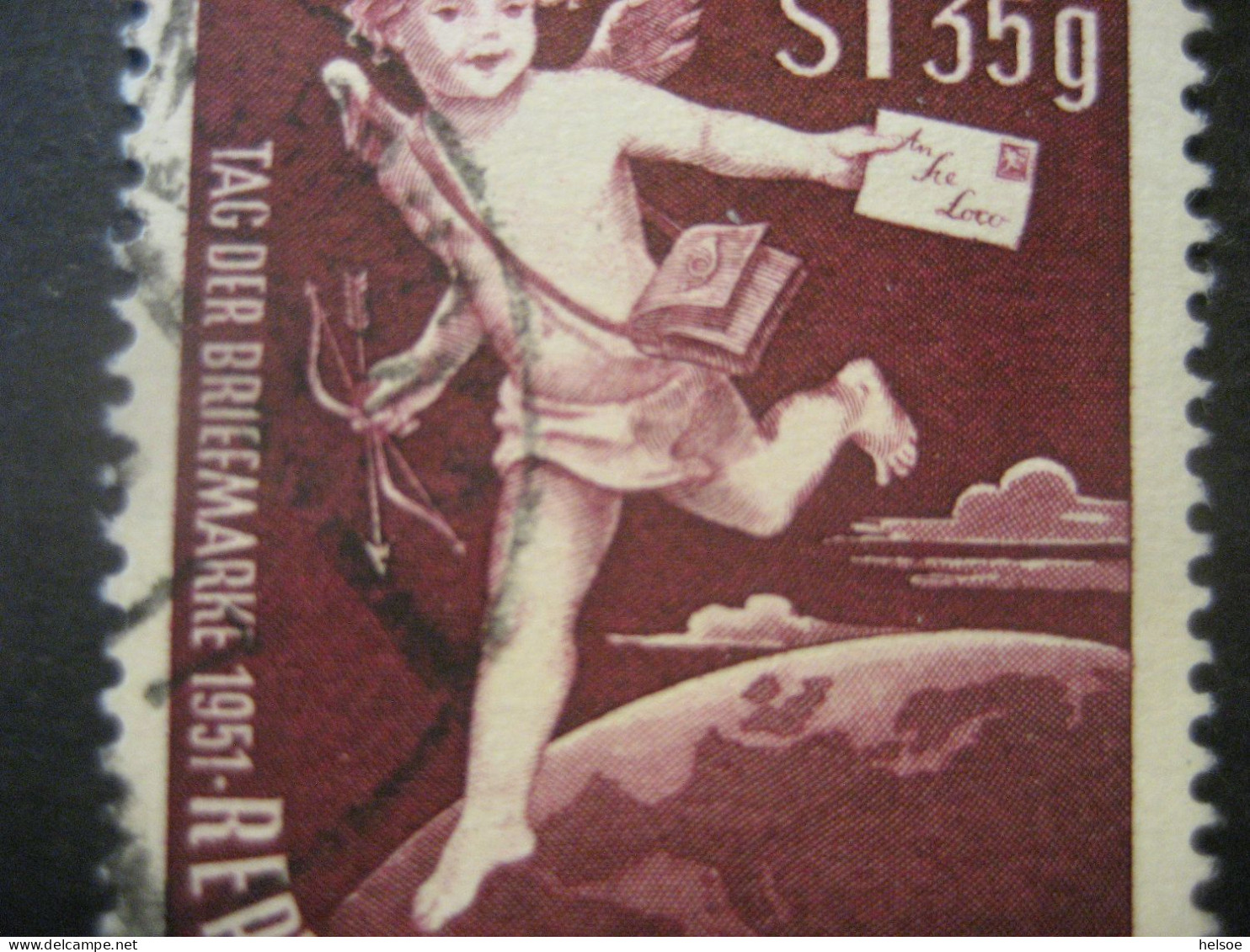 Österreich 1952- Tag Der Briefmarke Mit Plattenfehler Loch In Pfeilspitze, Mi. 972 II Gebraucht - Variétés & Curiosités