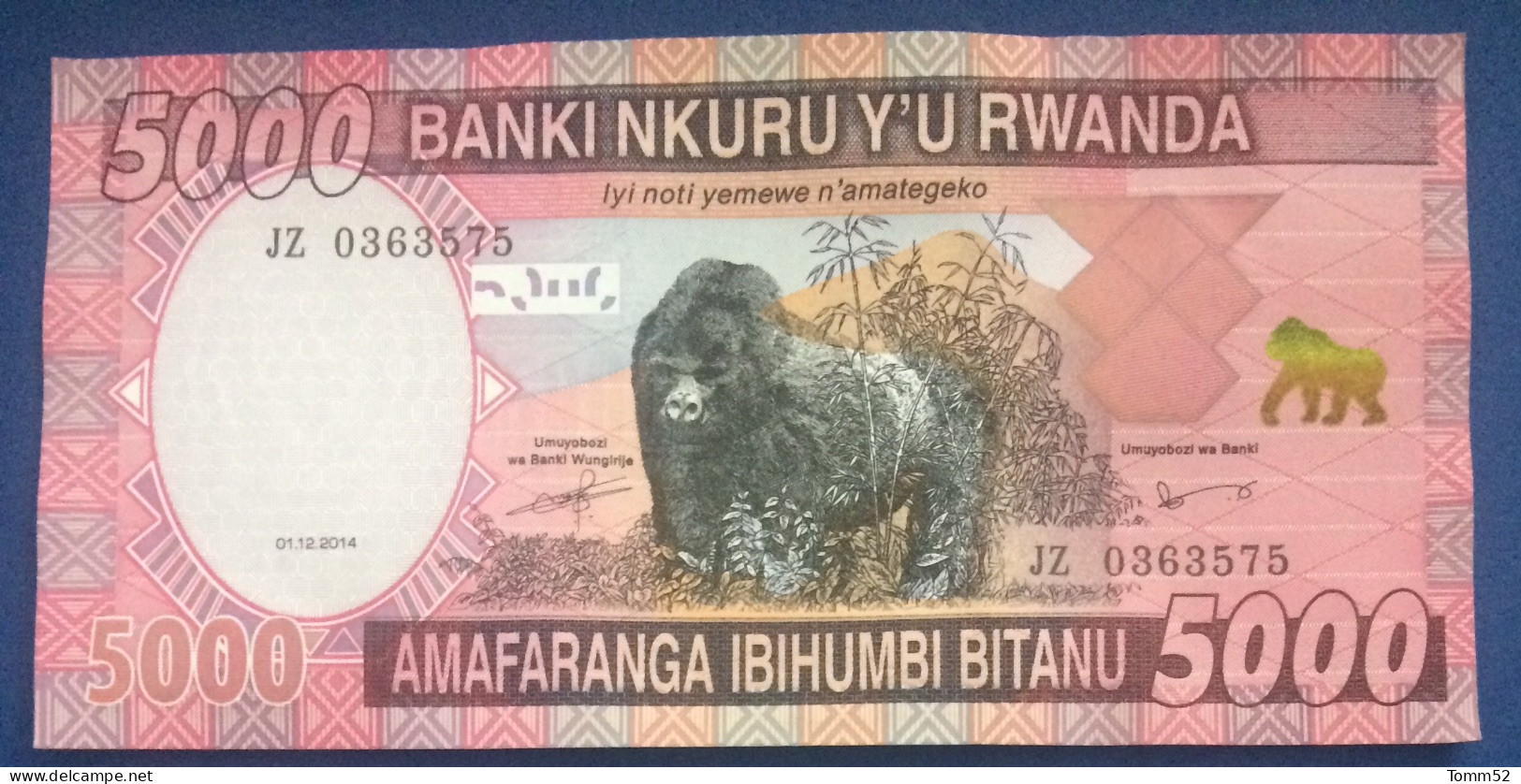 RWANDA 5000 Francs UNC - Ruanda