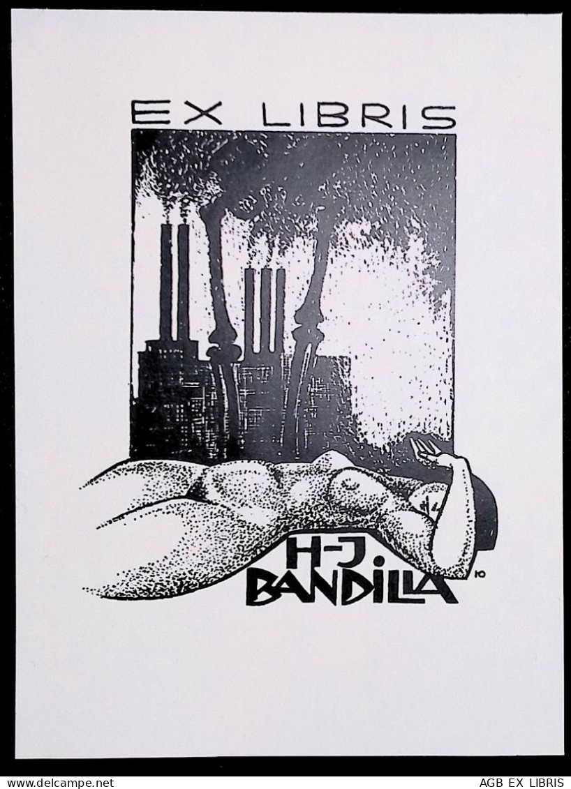 EX LIBRIS HUBERT ROCKENBERGER Per H-J BANDILLA L27b-F01 P7  NACH SCHABEBLATT EROTICIS - Ex-libris