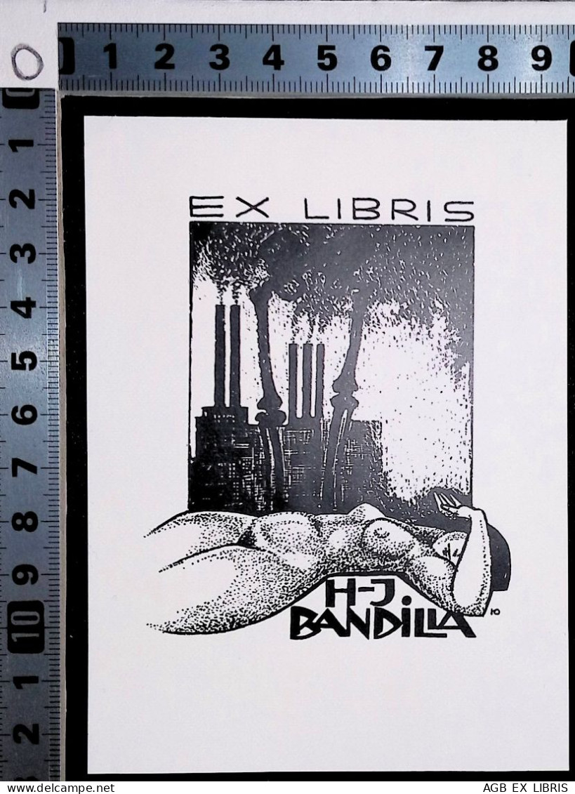 EX LIBRIS HUBERT ROCKENBERGER Per H-J BANDILLA L27b-F01 P7  NACH SCHABEBLATT EROTICIS - Ex-libris