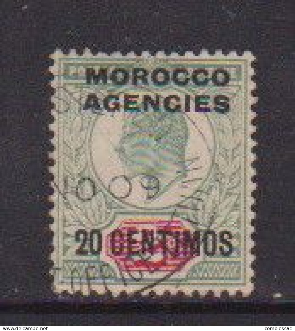MOROCCO  AGENCIES    1907    20c  On  2d  Green  And  Red    USED - Bureaux Au Maroc / Tanger (...-1958)