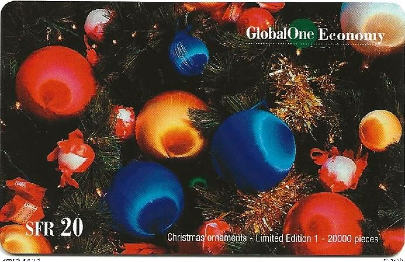 Switzerland: Prepaid GlobalOne - Christmas Ornaments 1 - Switzerland