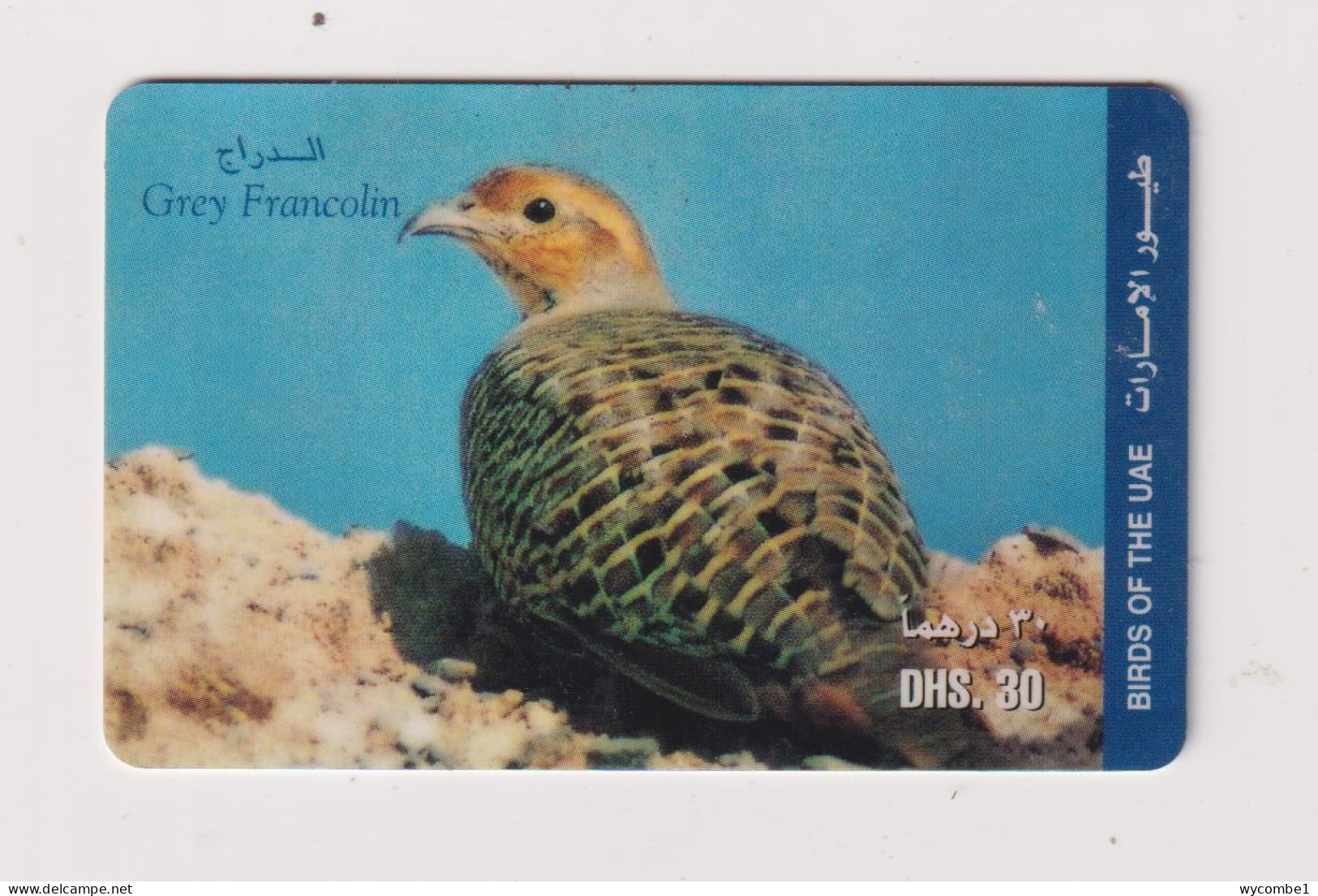 UNITED ARAB EMIRATES - Bird Grey Francolin Remote Phonecard - Ver. Arab. Emirate