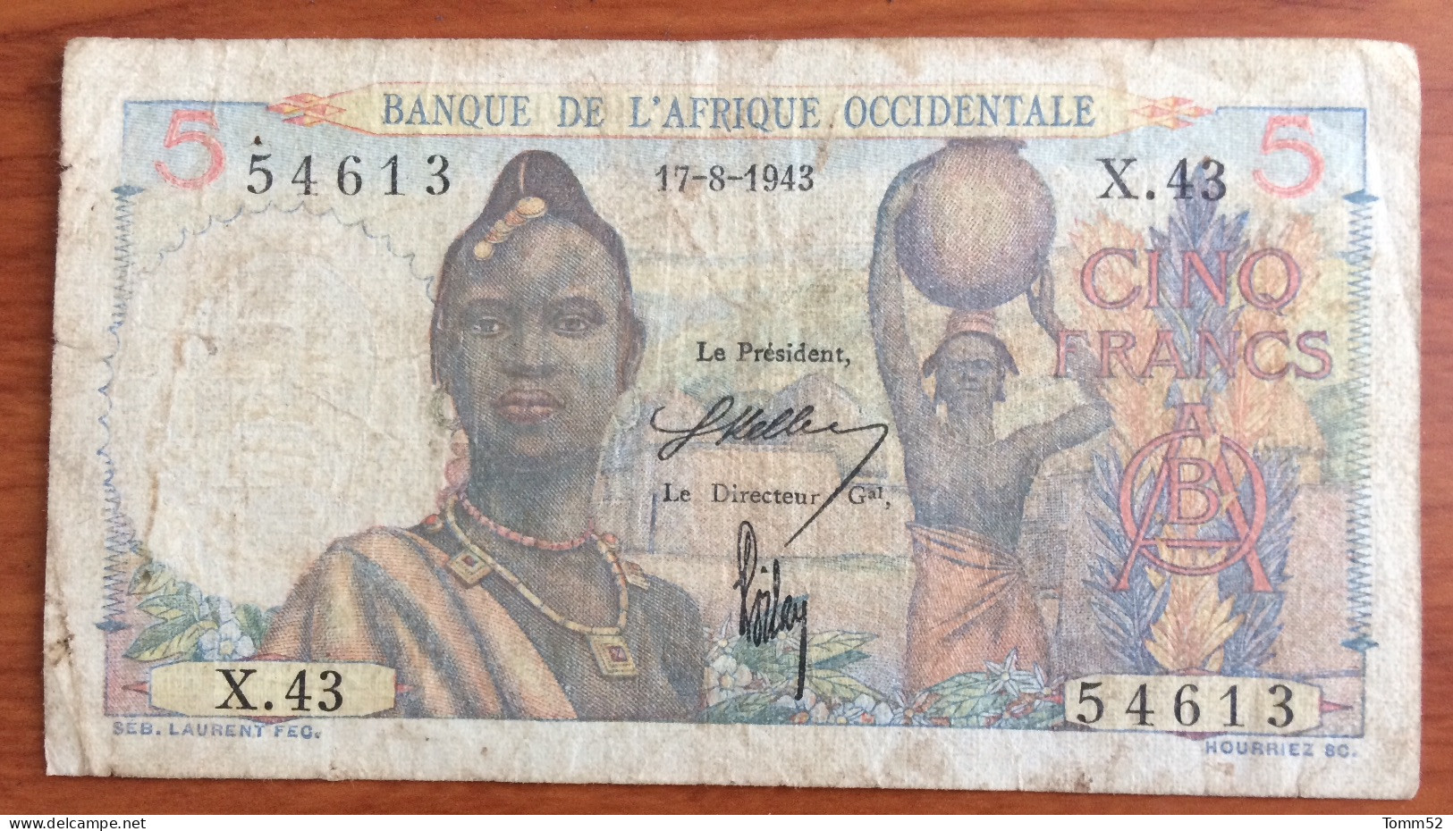 AFRICA OCCIDENTALE 5 Francs 1943. - Other - Africa