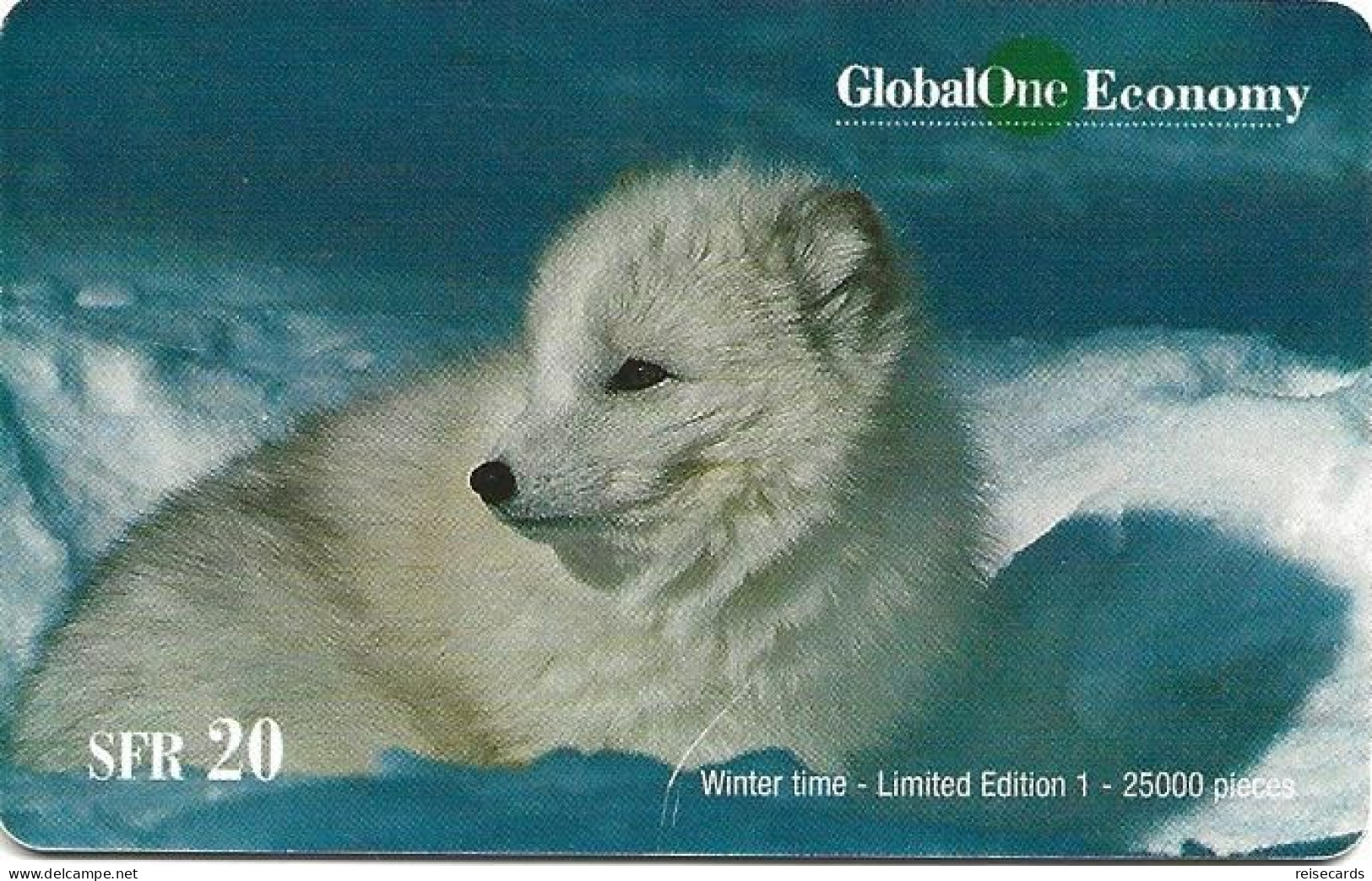 Switzerland: Prepaid GlobalOne - Winter Time 1. Polar Fox - Switzerland
