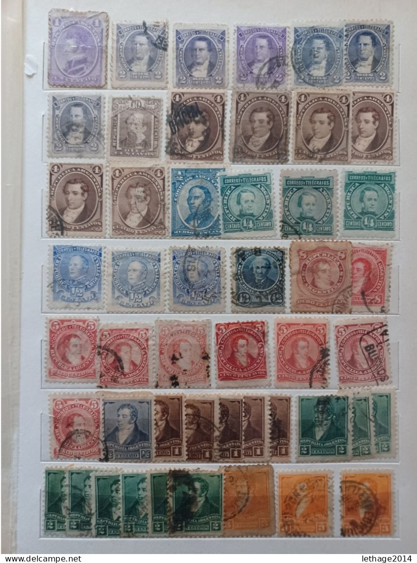 ARGENTINA BIG STOCK 5 ALBUM 1870/1998 CANCEL MNH PERFIN OVERPRINT FRAGMANT TAXE 75 SCANNERS - Collections, Lots & Series