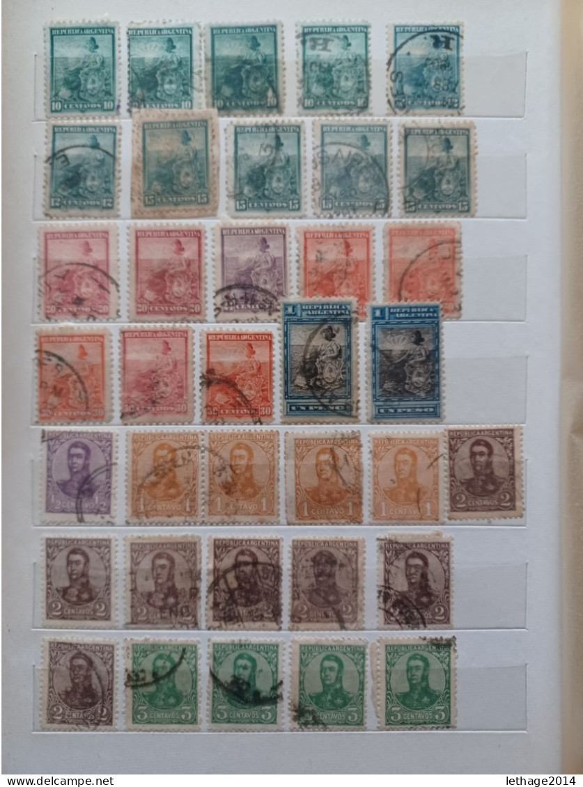ARGENTINA BIG STOCK 5 ALBUM 1870/1998 CANCEL MNH PERFIN OVERPRINT FRAGMANT TAXE 75 SCANNERS - Collections, Lots & Series