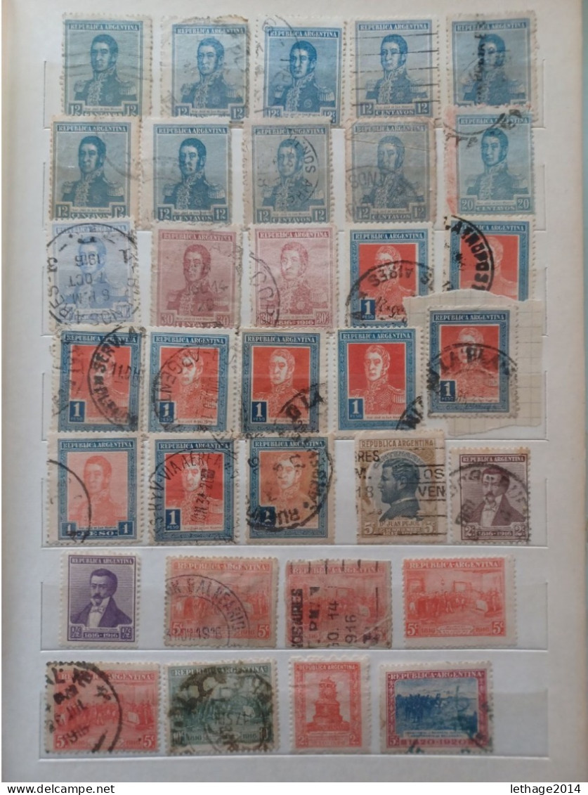 ARGENTINA BIG STOCK 5 ALBUM 1870/1998 CANCEL MNH PERFIN OVERPRINT FRAGMANT TAXE 75 SCANNERS