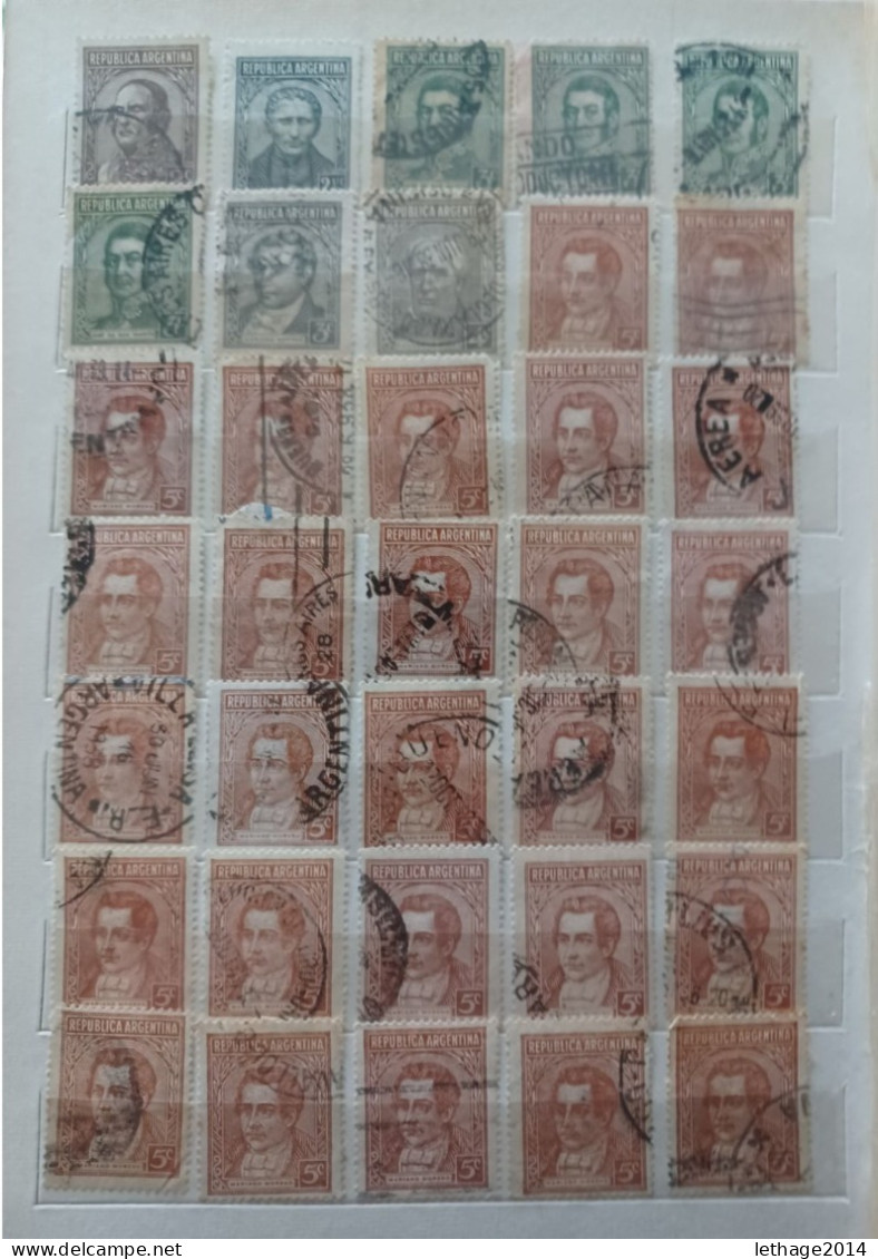 ARGENTINA BIG STOCK 5 ALBUM 1870/1998 CANCEL MNH PERFIN OVERPRINT FRAGMANT TAXE 75 SCANNERS