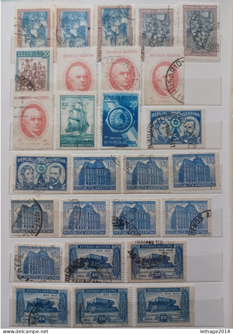 ARGENTINA BIG STOCK 5 ALBUM 1870/1998 CANCEL MNH PERFIN OVERPRINT FRAGMANT TAXE 75 SCANNERS