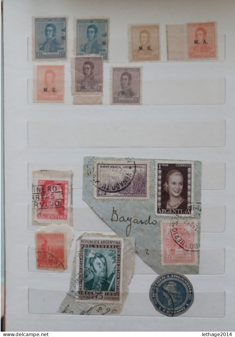 ARGENTINA BIG STOCK 5 ALBUM 1870/1998 CANCEL MNH PERFIN OVERPRINT FRAGMANT TAXE 75 SCANNERS