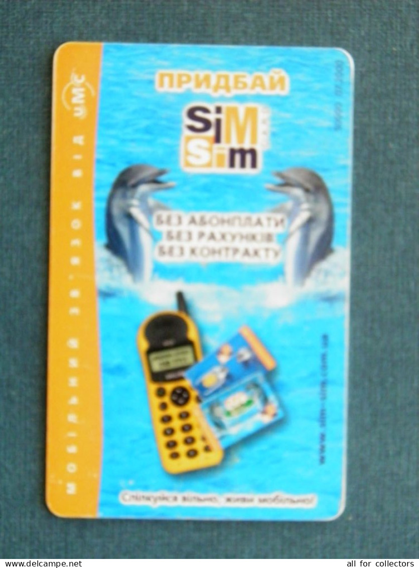 Phonecard Chip Advertising Sim Sim Card Umc Animals Dolphins 2520 Units 90 Calls UKRAINE - Oekraïne