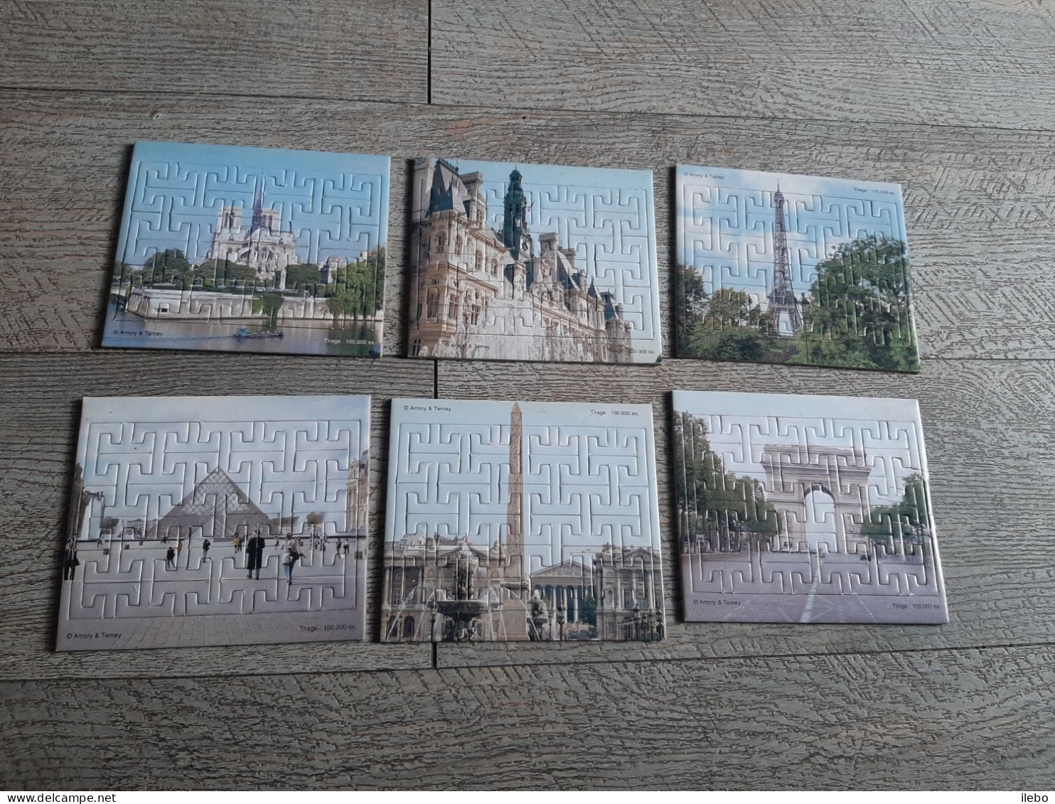 6 Puzzles Paris Tour Eiffel Notre Dame Louvre Obélisque Pyramide Arc De Triomphe Puzzle - Puzzles