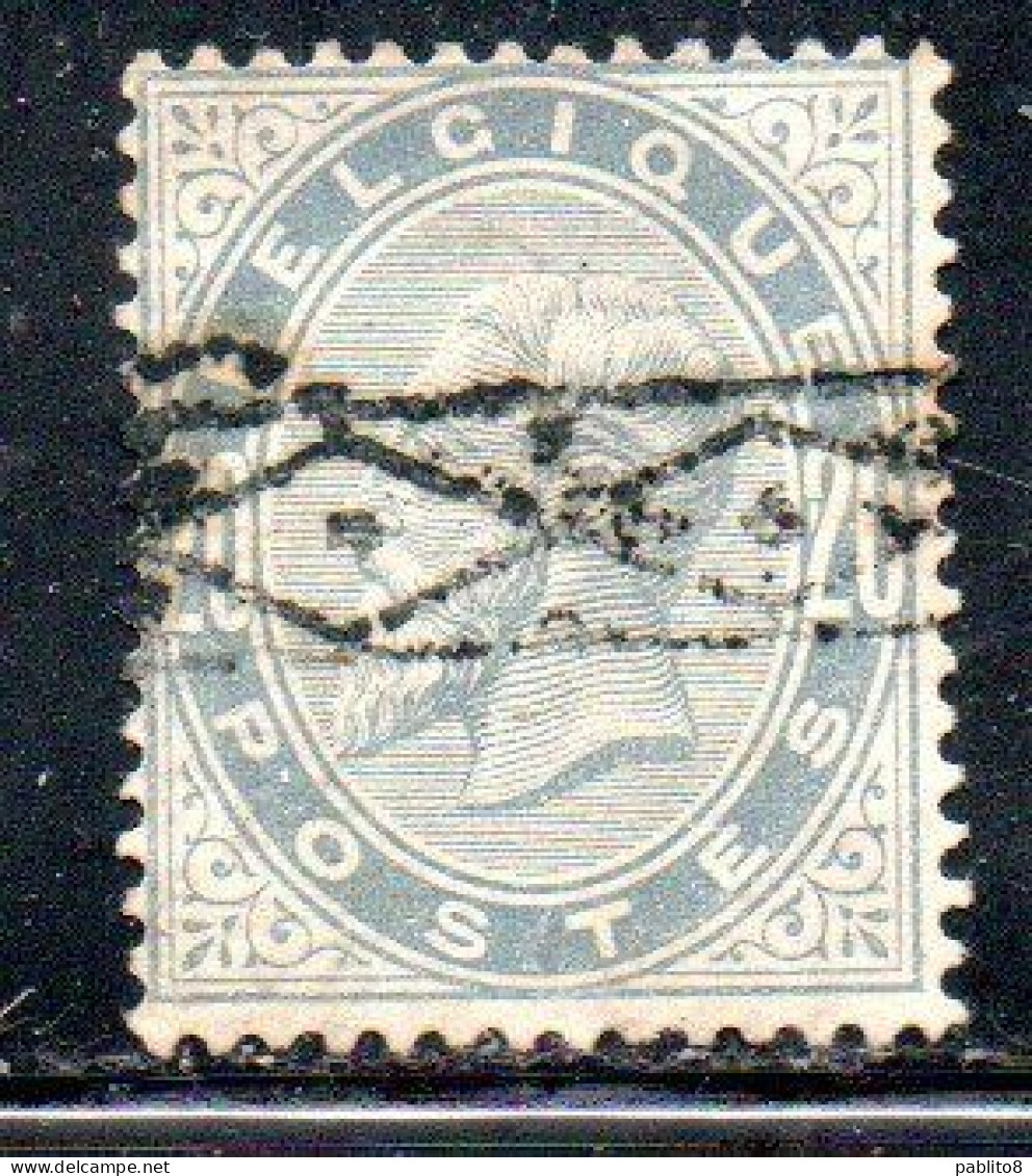 BELGIQUE BELGIE BELGIO BELGIUM 1883 KING ROI LEOPOLD II 20c USED OBLITERE' USATO - 1883 Leopold II.