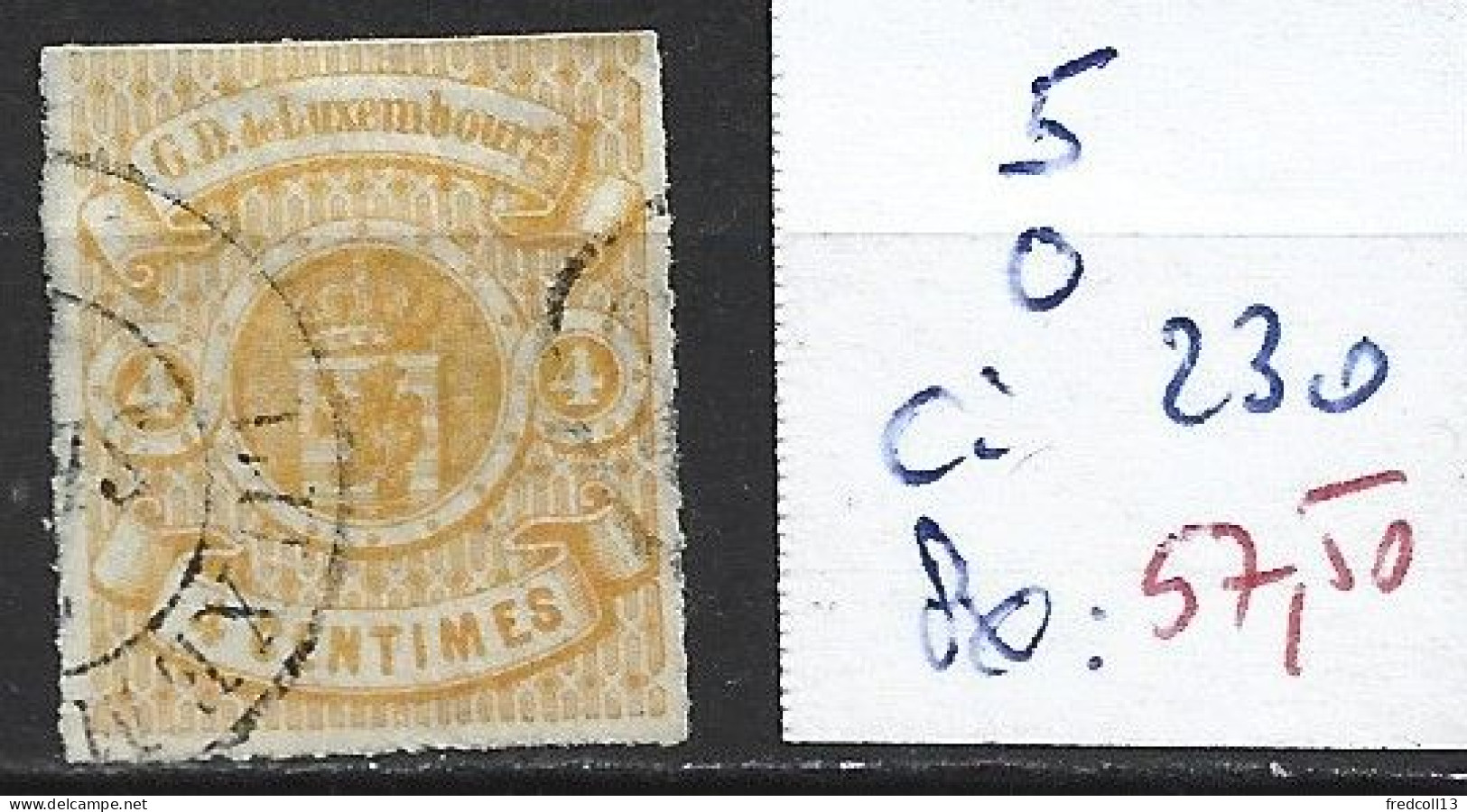 LUXEMBOURG 5 Oblitéré Côte 230 € - 1859-1880 Coat Of Arms
